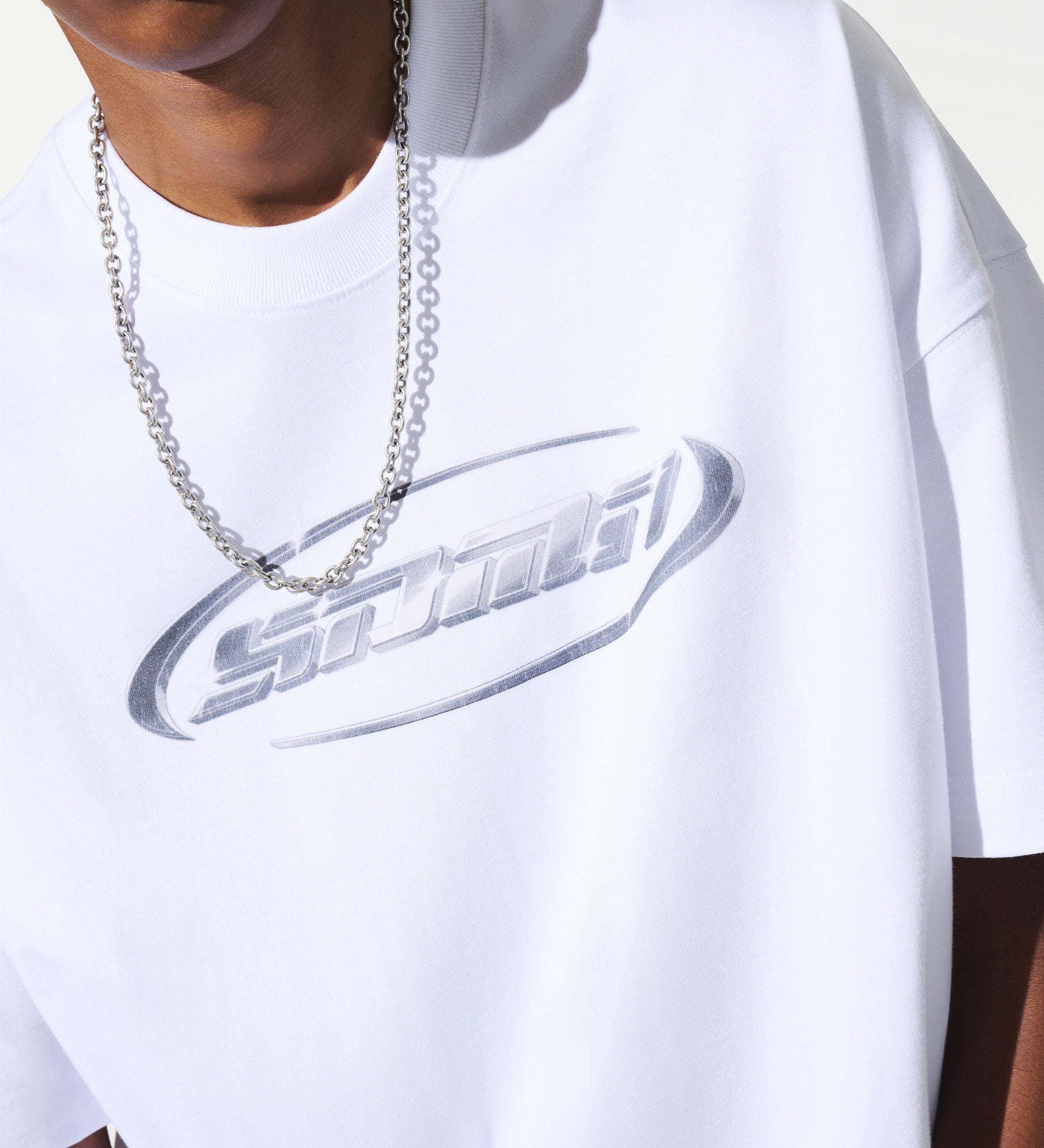 Chrome Logo T-Shirt [Vintage White] – Sidemen Clothing USA