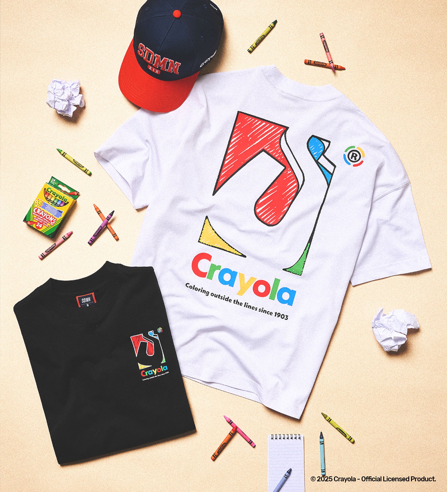 SDMN x Crayola Initial Box T-Shirt [White]