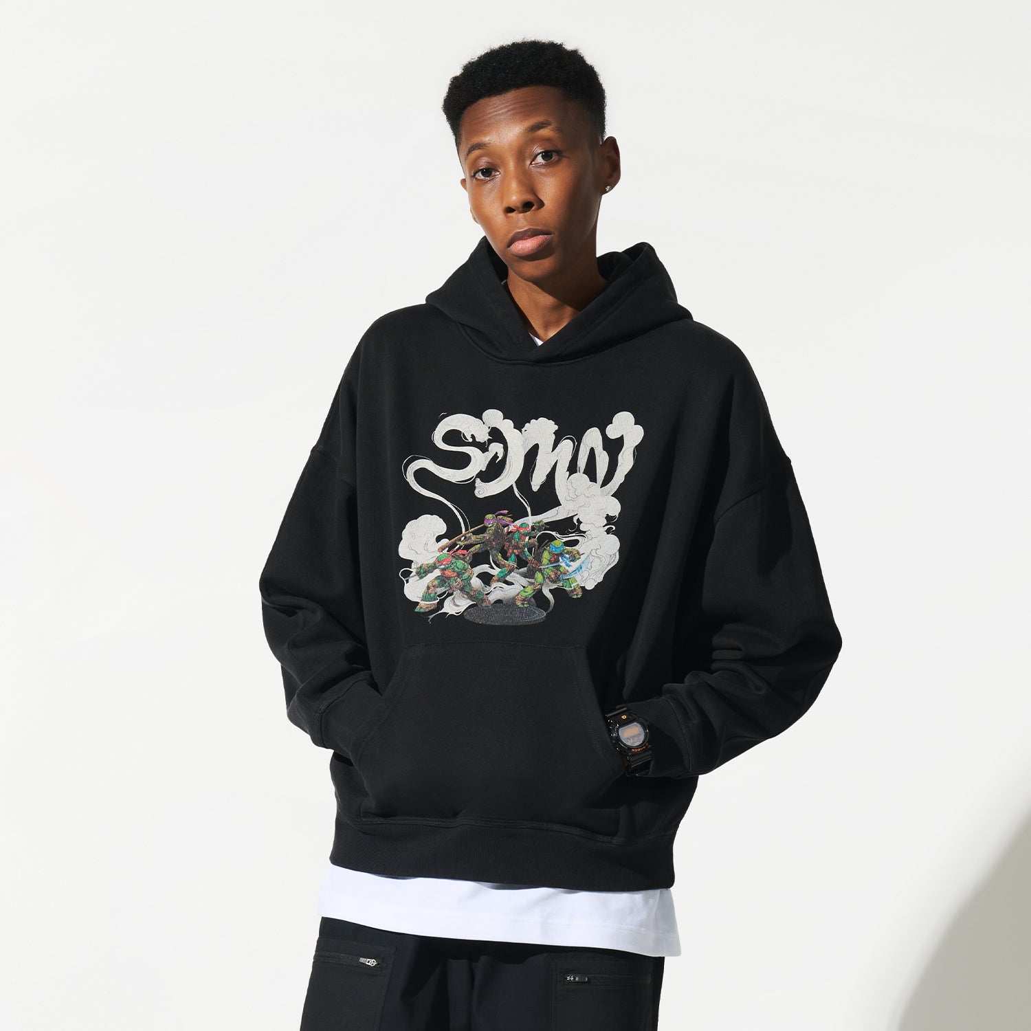 SDMN x TMNT Smoke Hoodie [Vintage Black]