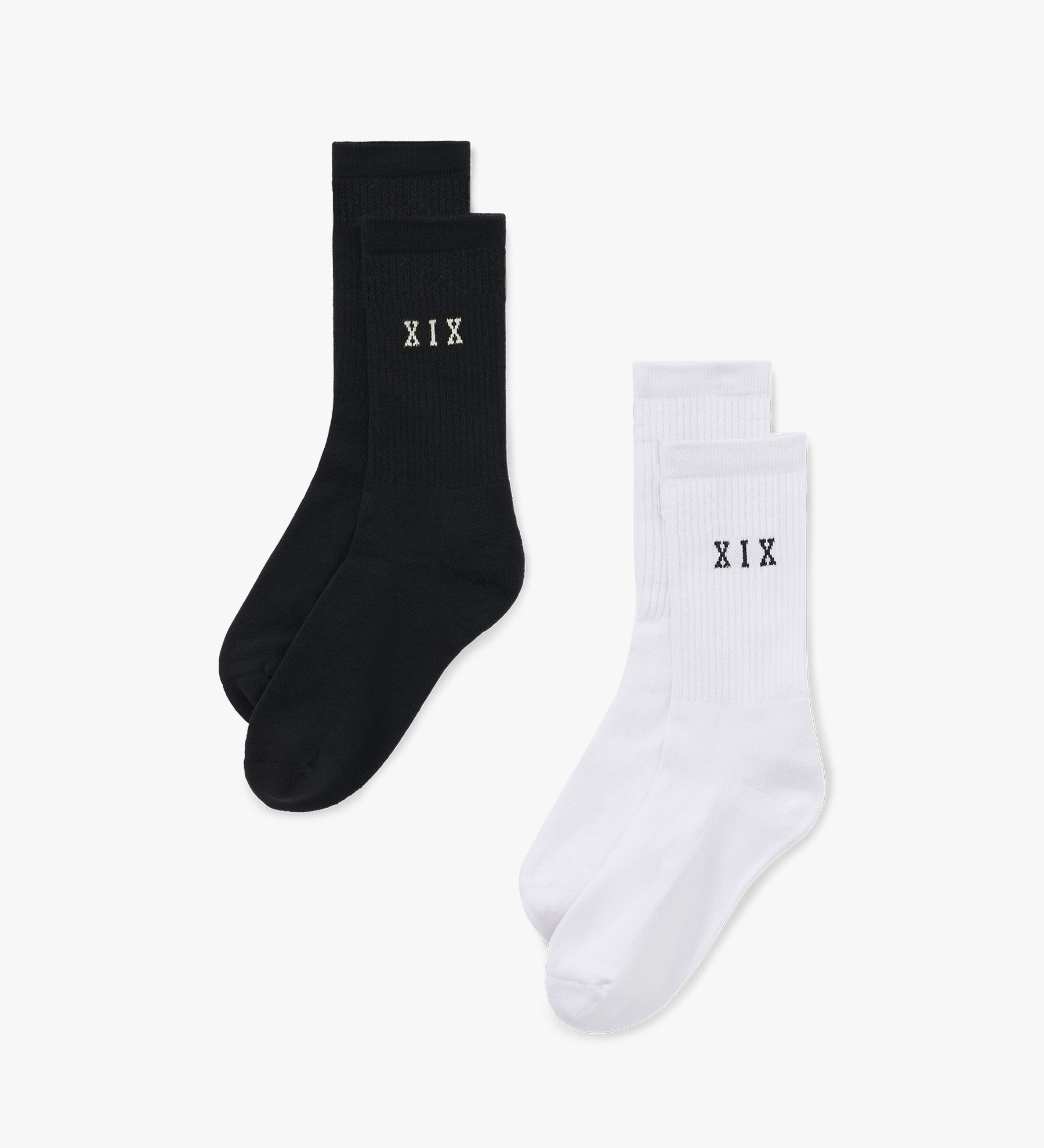 XIX Essential Socks 2 Pack [White/Black]