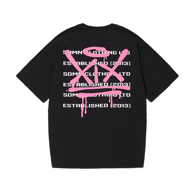 XIX Spray T-Shirt [Black/Hot Pink]